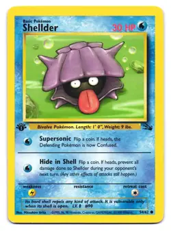 Shellder 54/62 Common Fossil Pokemon 1st Edition MP - Image 1