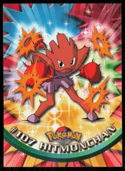 2000 Topps Pokemon TV Animation Series 2 Hitmonchan Blue Logo #107 - Image 1