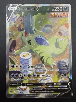 Pokemon TCG Tyranitar v Full Art Holo Rare Alternate Card 155/163 Battle Styles - Image 1