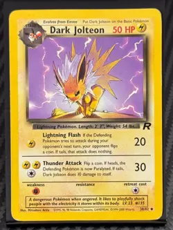Vintage Pokemon TCG - Dark Jolteon 38/82 - Team Rocket Uncommon - WOTC Era - MP - Image 2