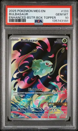 2025 POKEMON MEG EN-MEGA EVOLUTION ENHANCED BOOSTER BOX TOPPER BULBASAUR PSA 10 - Image 1