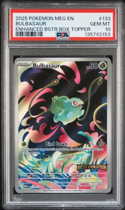 2025 POKEMON MEG EN-MEGA EVOLUTION ENHANCED BOOSTER BOX TOPPER BULBASAUR PSA 10 - Image 1