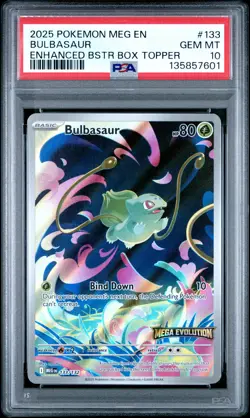 2025 POKEMON MEG EN-MEGA EVOLUTION ENHANCED BOOSTER BOX TOPPER BULBASAUR PSA 10 - Image 1