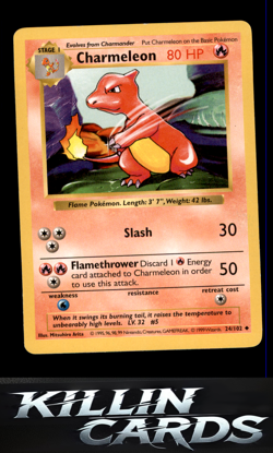 Charmeleon 024/102 Pokemon Uncommon Base Set (Shadowless) Card LP - Image 1