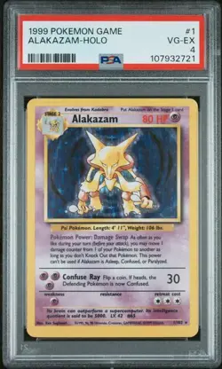 PSA 4 Alakazam Holo 1/102 Base Set Pokemon Card 1999 - Image 1