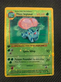 Thicc Ivysaur (Alternative Custom Art) Holographic Card - Image 1