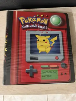 Vintage 1999 Pokemon TCG Card Binder Pokedex Pikachu Rare Nintendo Official - Image 1