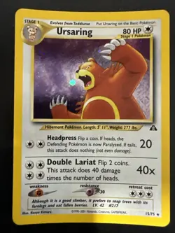 Pokemon TCG Neo Discovery Ursaring Holo Rare Card 15/75 - Image 1