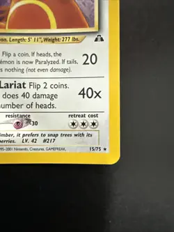 Pokemon TCG Neo Discovery Ursaring Holo Rare Card 15/75 - Image 3