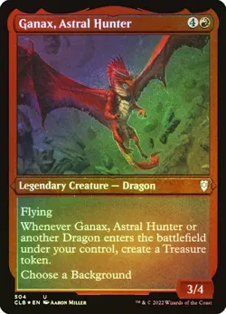 MTG GANAX, ASTRAL HUNTER ETCHED FOIL Battle for Baldur's Gate NM - Image 1