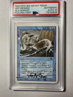 Sea Serpent Artist Proof Revised MTG PSA Auto 10 PSA Authentic - Image 2