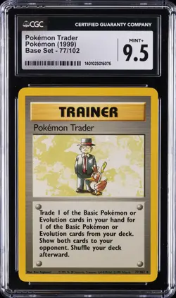 1999 POKEMON BASE SET #77/102 POKEMON TRADER CGC 9.5 - Image 1