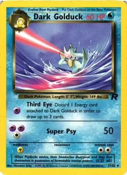 Pokemon TCG Dark Golduck 37/82 Team Rocket UnlimitedVintage DMG - Image 1