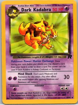 Pokemon TCG Dark Kadabra 39/82 Team Rocket MP - Image 1