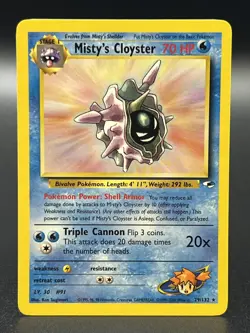 Misty's Cloyster 29/132 Rare Gym Heroes Unlimited WOTC Pokemon TCG - NM - Image 1