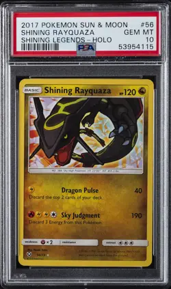 2017 POKEMON SUN & MOON SHINING LEGENDS #56 SHINING RAYQUAZA-HOLO PSA 10 - Image 1