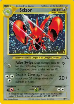 Scizor - Holo - 10/75 Neo Discovery - WOTC Unlimited - Pokemon TCG - 2001 - Image 1