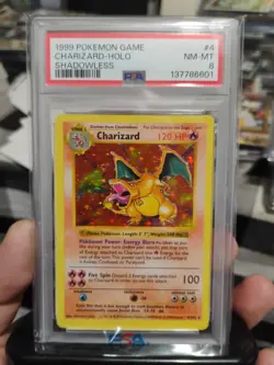 1999 Pokemon Game #4 SHADOWLESS Charizard Holo PSA 8 NM-MT *Fresh Grade* - Image 1