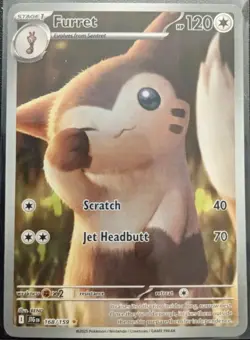 Pokemon TCG Furret 168/159 Sv09: Journey Together Holo, NM Condition - Image 1