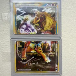 2010 Pokemon Unleashed Entei & Raikou LEGEND Set: 90/95 & 91/95 Top & Bottom - Image 1