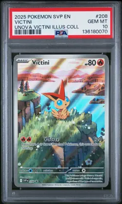 2025 POKEMON SVP EN-SV BLACK STAR PROMO #208 VICTINI PSA 10 - Image 1