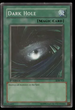 1st Edition Dark Hole (Magic) Super Rare The Legend of Blue Eyes White Dragon LO - Image 1