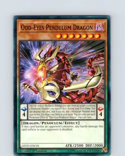 Yu-Gi-Oh TCG Odd-Eyes Pendulum Dragon LEDD-ENC01 1st Edition Common Card NM - Image 1