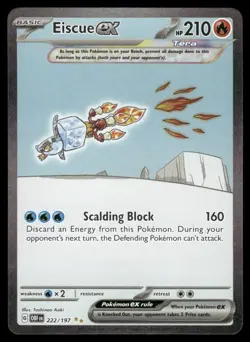 2# Pokemon Cards Eiscue ex 222/197 Obsidian Flames Special Illustration Rare - Image 1