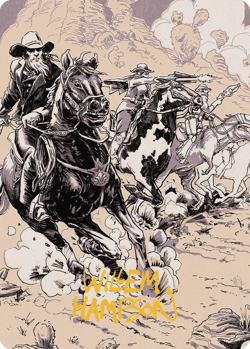 Overwhelming Forces Art Card - Gold-Stamped Signature - Art Series: Outlaws of T - Image 1