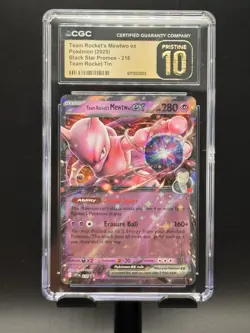 CGC Pristine 10 Team Rocket’s Mewtwo EX 216 Black Star Promo Pokemon Card - Image 1