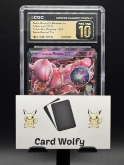 CGC Pristine 10 Team Rocket’s Mewtwo EX 216 Black Star Promo Pokemon Card - Image 3