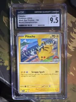 Pokemon Pikachu TCG Promo Card World Championships 2024 Black Star - Image 1