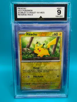 Pikachu [Reverse Holo] #25 (Pokemon Scarlet & Violet 151) Grade 9 MINT - Image 1
