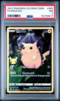 2021 POKEMON CELEBRATIONS #005 FULL ART/PIKACHU PSA 7 - Image 1