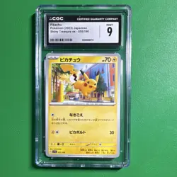 Pokemon TCG CGC 9 Pikachu Shiny Treasure Ex 055/190 Holo Japanese - Image 1