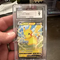 CGC Mint 9 Pikachu V Ultra Rare Holo 086/264 Fusion Strike Pokemon TCG Card - Image 1