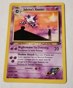 Pokemon TCG Sabrina’s Haunter #55/132 Non Holo 1st Edition Vintage 1999-2000 - Image 1