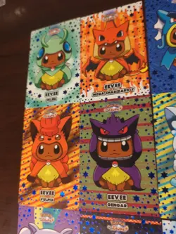 FULL PONCHO EEVEE BLUE STAR SET! Pokemon LET'S GO eevee Card Database Cards!... - Image 2
