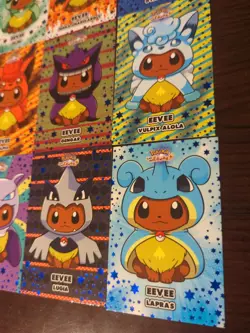 FULL PONCHO EEVEE BLUE STAR SET! Pokemon LET'S GO eevee Card Database Cards!... - Image 5