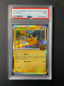 Pikachu 062 PSA 9 2023 Pokemon Trick Or Trade Holo - Image 1