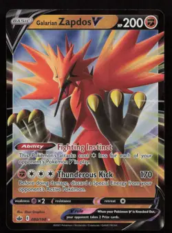 Galarian Zapdos V #080/198 SWSH06: Chilling Reign Pokemon (1R) - Image 1