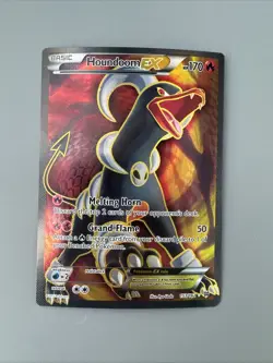 Pokemon TCG XY Breakthrough - Houndoom EX Full Art 153/162 Holo NM - Image 1