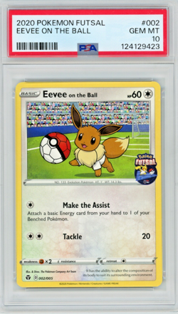 2020 Pokemon Futsal Eevee on the Ball 002/005 Promo PSA 10 - Image 1