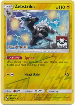 Zebstrika - 82/214 - League Promo (3rd Place) - Reverse Holo - Pokemon Promos #8 - Image 1