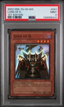 YUGIOH LORD OF D. SUPER RARE 1ST EDITION PSA 9 SDK-041 NORTH AMERICAN - Image 1