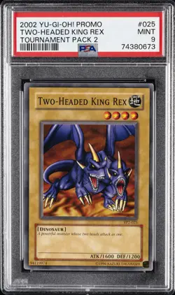 2002 YU-GI-OH! PROMO TP2-TOURNAMENT PACK 2 #025 TWO-HEADED KING REX PSA 9 - Image 1