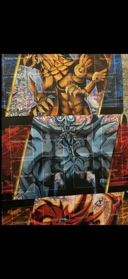 Yugioh Set of All 3 Battle Pack 2 War of the Giants Playmats!! Slifer Obelisk Ra - Image 3
