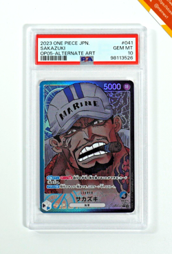 One Piece PSA 10 Sakazuki #041 Alternate Art OP05 2023 Japanese - Image 1