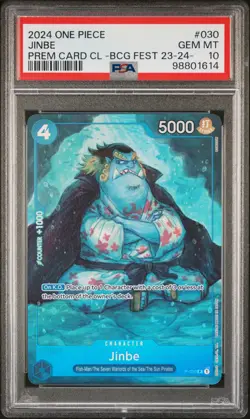 Jinbe 030 One Piece PSA 10 ONE PIECE PREMIUM CARD COLLECTION Bandai Card Fest - Image 1