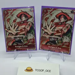 One Piece Card x2 Portgas.D.Ace P-028 Event Pack Promo! CS 2023 ENG Tournament - Image 1